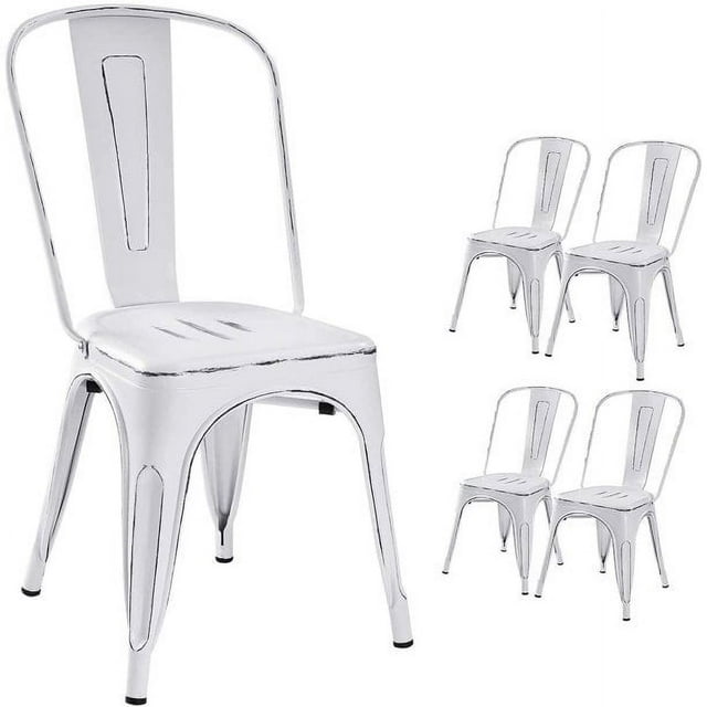 Furmax Set of 4 Metal Dining Chairs