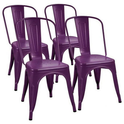 Furmax Set of 4 Metal Dining Chairs