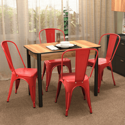 Furmax Set of 4 Metal Dining Chairs