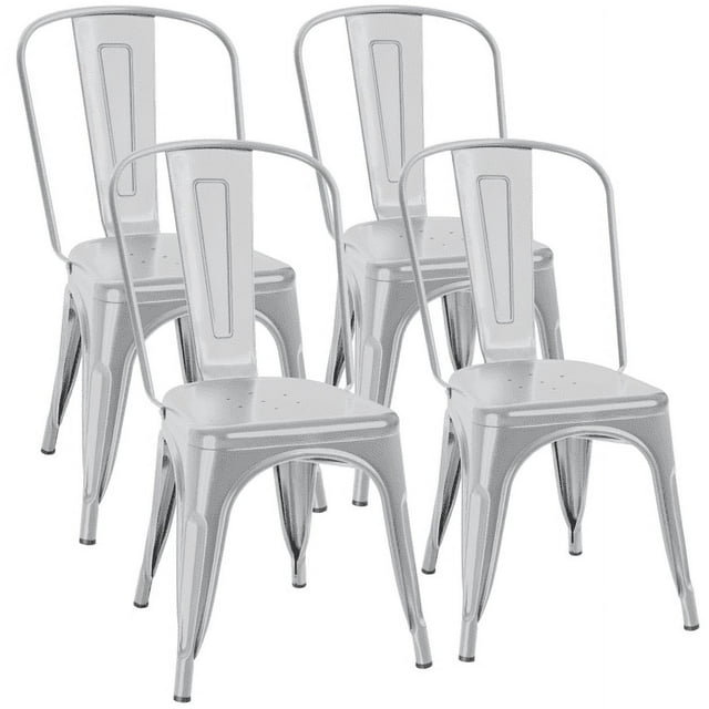 Furmax Set of 4 Metal Dining Chairs
