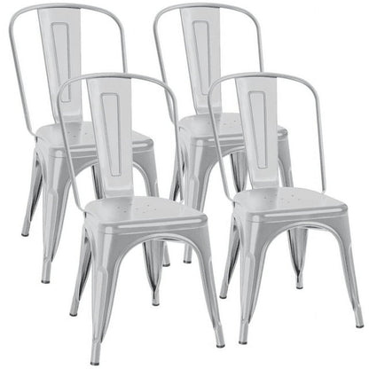 Furmax Set of 4 Metal Dining Chairs