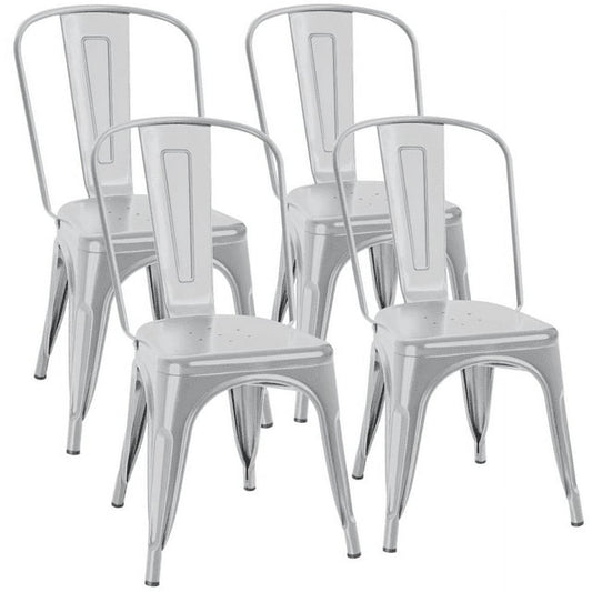 Furmax Set of 4 Metal Dining Chairs