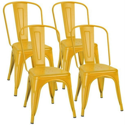 Furmax Set of 4 Metal Dining Chairs