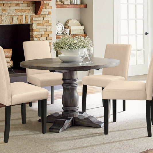 Furmax 4-Piece Upholstered Dining Chair with Wooden Legs, Fabric