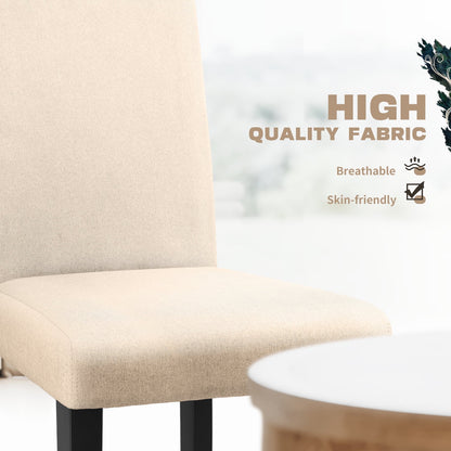 Furmax 4-Piece Upholstered Dining Chair with Wooden Legs, Fabric