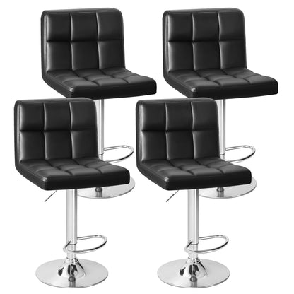 Furmax  Adjustable Armless Swivel Bar Stools with PU Leather, Set of 4