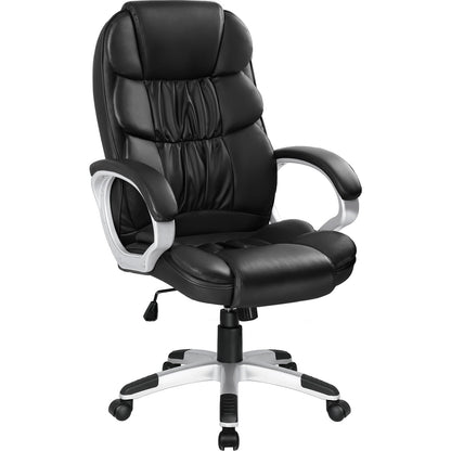 Furmax High Back Office Adjustable Ergonomic Desk Padded Armrests Executive PU Leather Swivel Task Chair with Lumbar Support