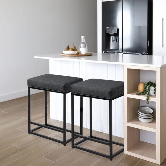 Furmax 24" Upholstered Counter Stool Bar Stool with Footrest