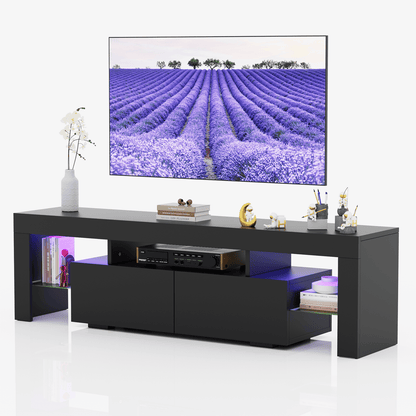 FURMAX TV Stand with LED RGB Lights Flat Screen TV Cabinet
