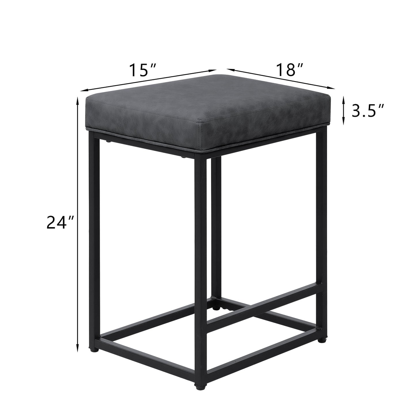 Furmax 24" Upholstered Counter Stool Bar Stool with Footrest