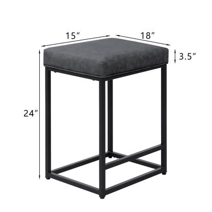 Furmax 24" Upholstered Counter Stool Bar Stool with Footrest