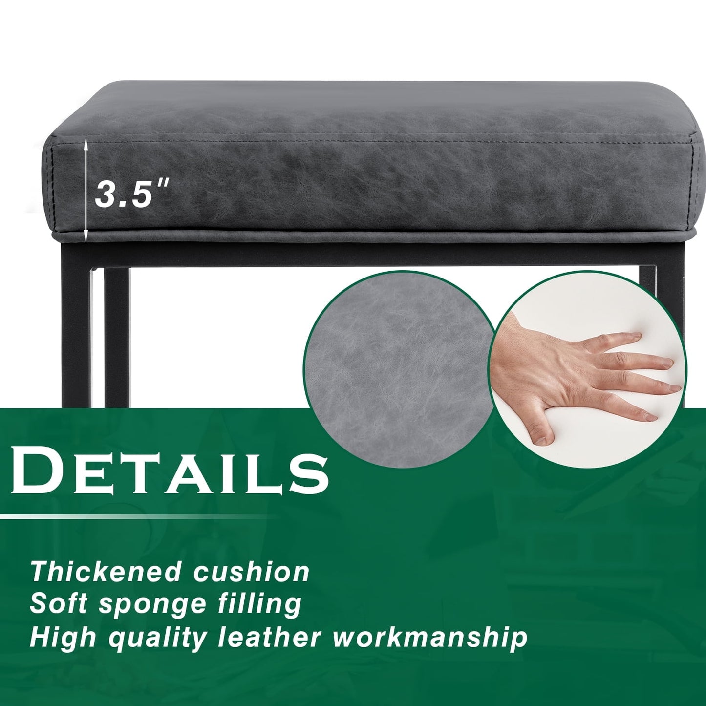 Furmax 24" Upholstered Counter Stool Bar Stool with Footrest