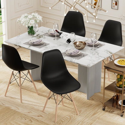 Furmax Pre Assembled Style Mid Century Modern DSW Shell Lounge Plastic Kitchen, Dining, Bedroom, Living Room Side Chairs Set of 4