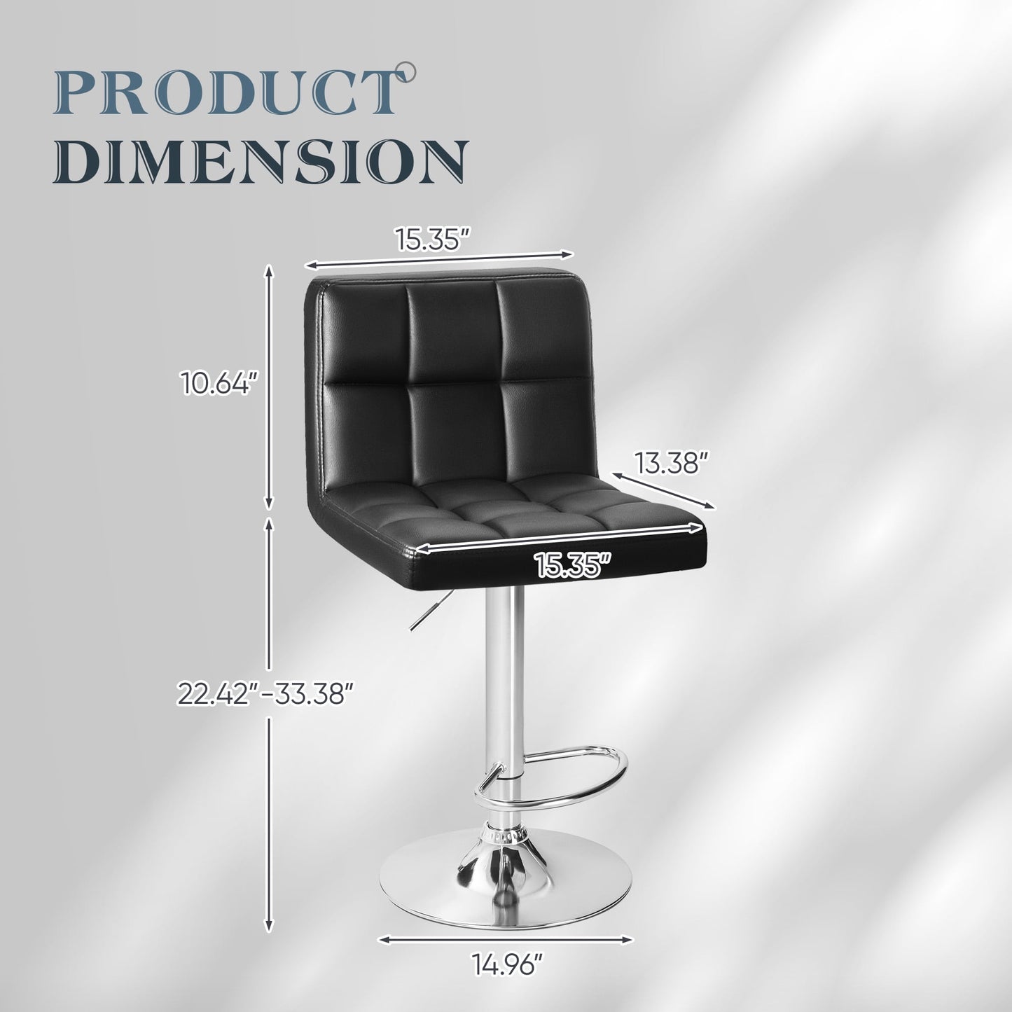 Furmax  Adjustable Armless Swivel Bar Stools with PU Leather, Set of 4