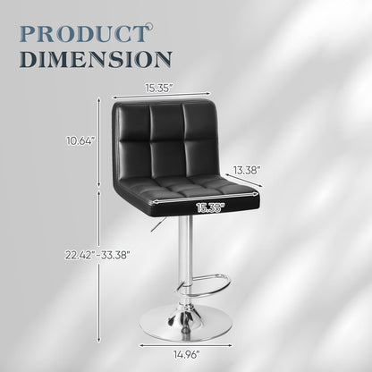 Furmax  Adjustable Armless Swivel Bar Stools with PU Leather, Set of 4