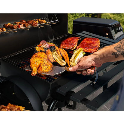 Furmax Charcoal Grill with Offset Smoker Portable Stainless Steel Grill with Cover Versatile Outdoor Camping BBQ and Barrel Smoker for Patio, Backyard & Camping