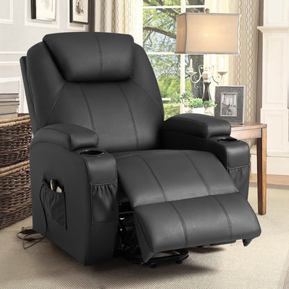 Furmax Electric Reclining Chair Elderly Lift Recliner with Massage and Heating Faux Leather