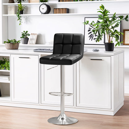 Furmax  Adjustable Armless Swivel Bar Stools with PU Leather, Set of 4