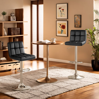 Furmax  Adjustable Armless Swivel Bar Stools with PU Leather, Set of 4