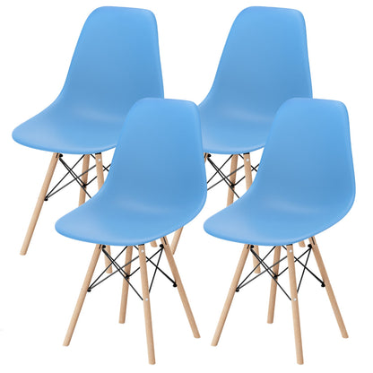 Furmax Pre Assembled Style Mid Century Modern DSW Shell Lounge Plastic Kitchen, Dining, Bedroom, Living Room Side Chairs Set of 4