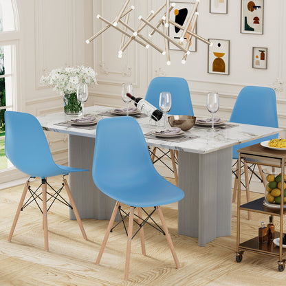 Furmax Pre Assembled Style Mid Century Modern DSW Shell Lounge Plastic Kitchen, Dining, Bedroom, Living Room Side Chairs Set of 4
