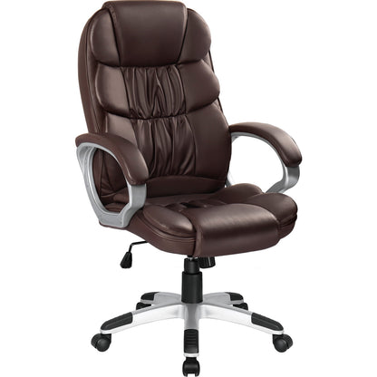 Furmax High Back Office Adjustable Ergonomic Desk Padded Armrests Executive PU Leather Swivel Task Chair with Lumbar Support
