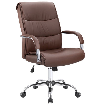 Furmax Office Chair Pu Leather Material Ergonomic 360 Degree Rotatable Waist Support, Leather Wrapped Armrest