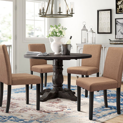 Furmax 4-Piece Upholstered Dining Chair with Wooden Legs, Fabric