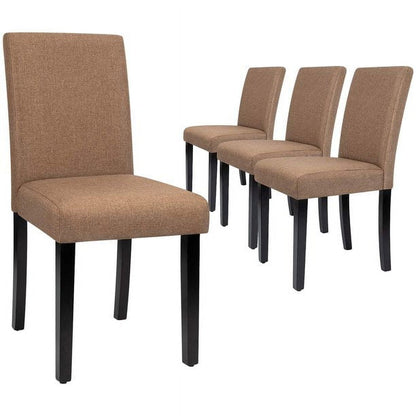 Furmax 4-Piece Upholstered Dining Chair with Wooden Legs, Fabric