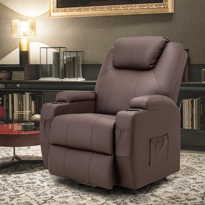 Furmax Electric Reclining Chair Elderly Lift Recliner with Massage and Heating Faux Leather