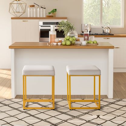 Furmax 24" Upholstered Counter Stool Bar Stool with Footrest