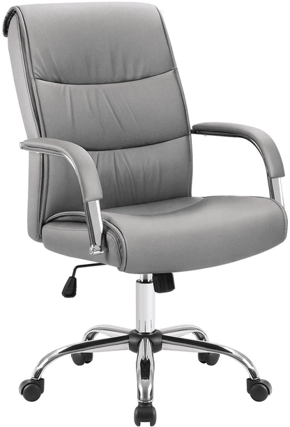 Furmax Office Chair Pu Leather Material Ergonomic 360 Degree Rotatable Waist Support, Leather Wrapped Armrest