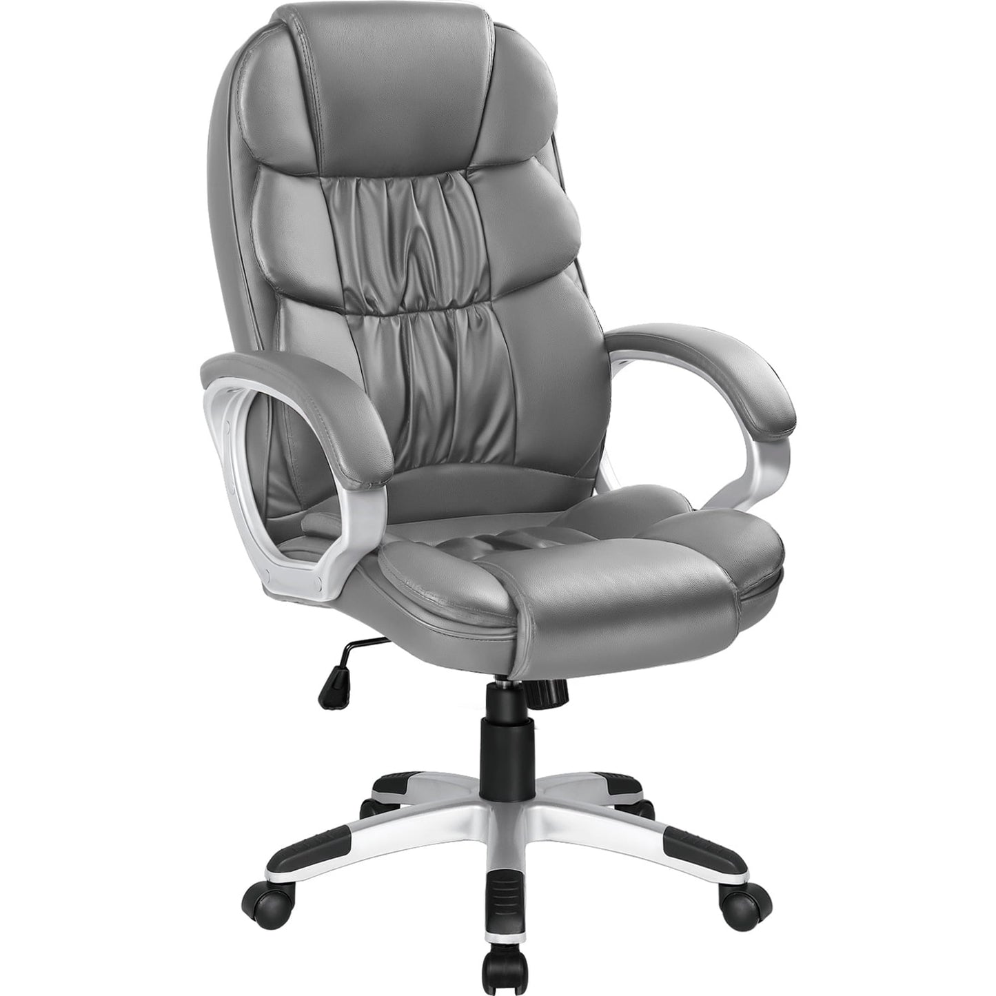 Furmax High Back Office Adjustable Ergonomic Desk Padded Armrests Executive PU Leather Swivel Task Chair with Lumbar Support