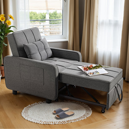 Furmax Adjustable Sofa Chair Bed Convertible Sleeper Sofa Chair 3 in 1 for Living Room
