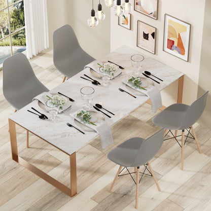 Furmax Pre Assembled Style Mid Century Modern DSW Shell Lounge Plastic Kitchen, Dining, Bedroom, Living Room Side Chairs Set of 4