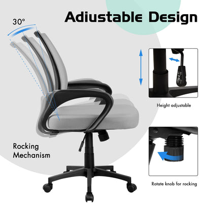Furmax Mid Back Home Office Chair Mesh Desk Chair Ergonomic Swivel Task Chair with Lumbar Support