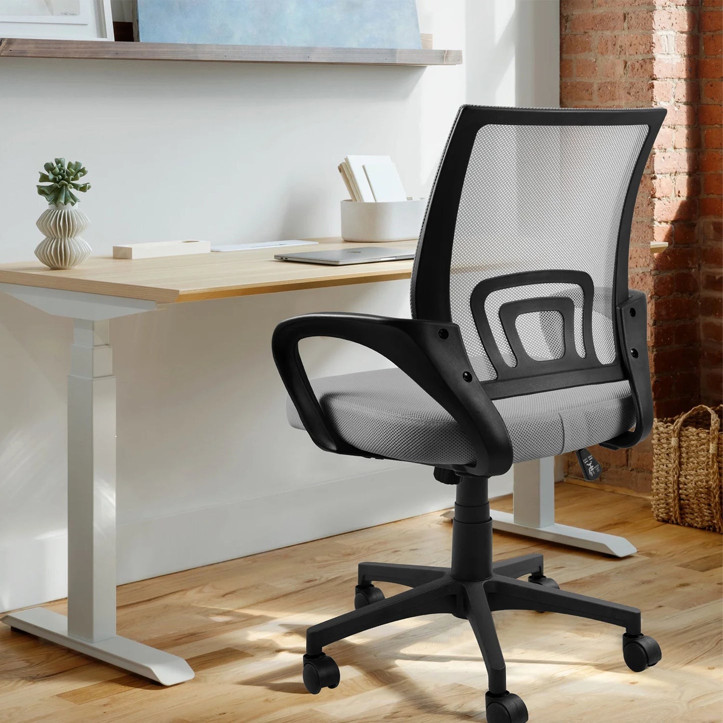 Furmax Mid Back Home Office Chair Mesh Desk Chair Ergonomic Swivel Task Chair with Lumbar Support