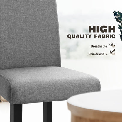 Furmax 4-Piece Upholstered Dining Chair with Wooden Legs, Fabric
