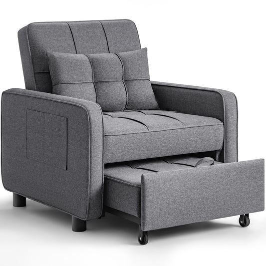 Furmax Adjustable Sofa Chair Bed Convertible Sleeper Sofa Chair 3 in 1 for Living Room