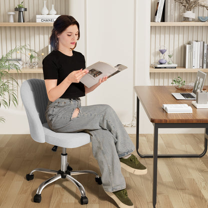 Furmax Home Office Chairs with Adjustable Height, Comfortable Swivel Rolling Chair for Office Study Bedroom Living Room