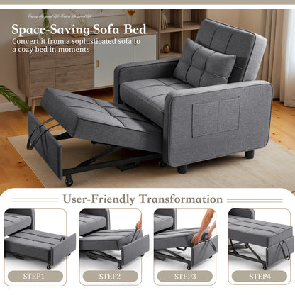 Furmax Adjustable Sofa Chair Bed Convertible Sleeper Sofa Chair 3 in 1 for Living Room