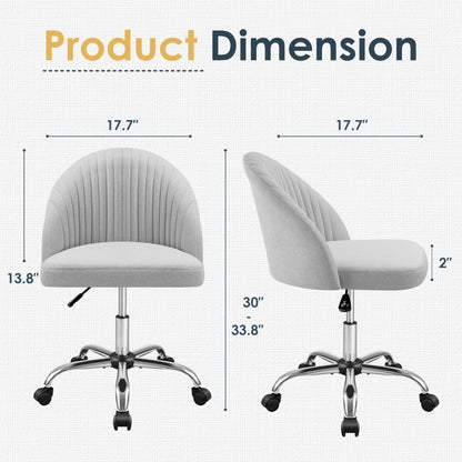 Furmax Home Office Chairs with Adjustable Height, Comfortable Swivel Rolling Chair for Office Study Bedroom Living Room