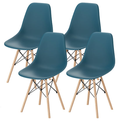 Furmax Pre Assembled Style Mid Century Modern DSW Shell Lounge Plastic Kitchen, Dining, Bedroom, Living Room Side Chairs Set of 4