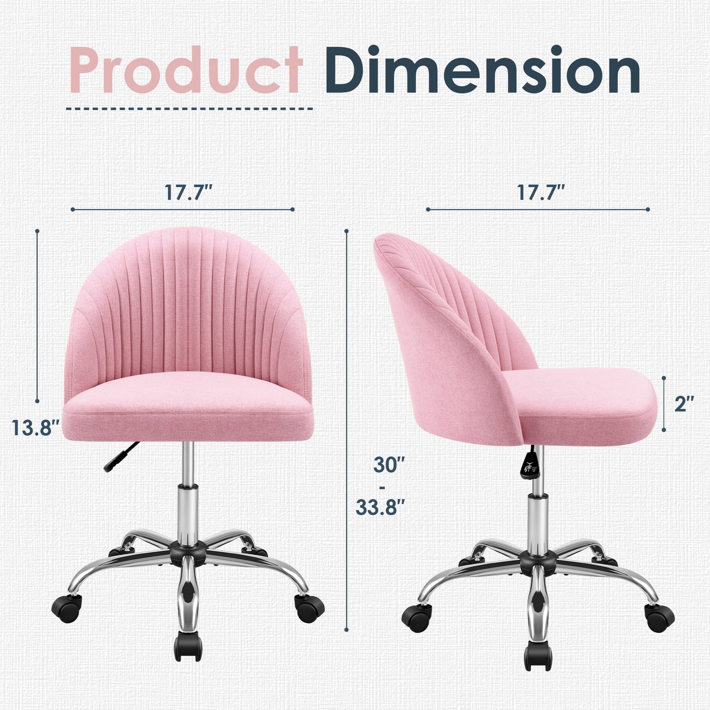 Furmax Home Office Chairs with Adjustable Height, Comfortable Swivel Rolling Chair for Office Study Bedroom Living Room