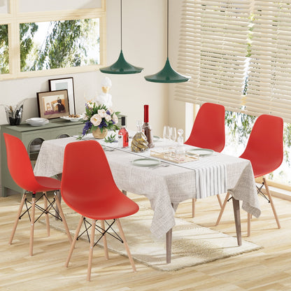 Furmax Pre Assembled Style Mid Century Modern DSW Shell Lounge Plastic Kitchen, Dining, Bedroom, Living Room Side Chairs Set of 4