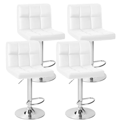 Furmax  Adjustable Armless Swivel Bar Stools with PU Leather, Set of 4