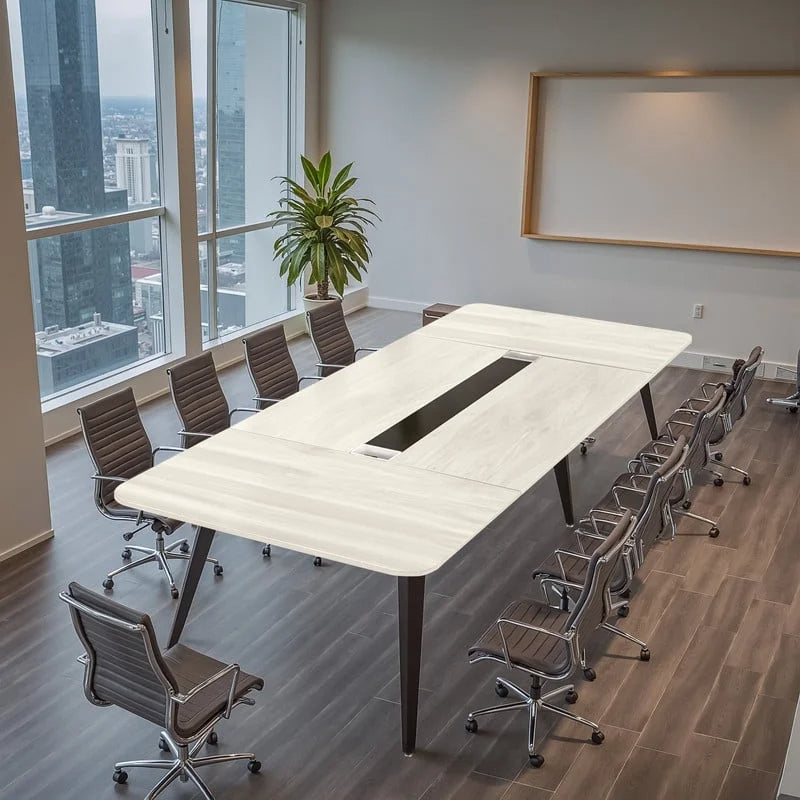 Furmax 8FT Conference Table for 10 People, 94.49L x 47.24W x 29.92H Inches Large Meeting Table with Cable Grommets, Modern Seminar Boardroom Table for Office Conference Room
