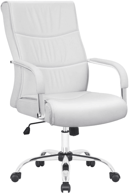 Furmax Office Chair Pu Leather Material Ergonomic 360 Degree Rotatable Waist Support, Leather Wrapped Armrest