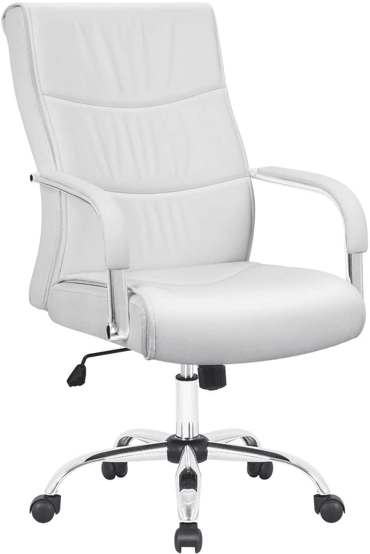 Furmax Office Chair Pu Leather Material Ergonomic 360 Degree Rotatable Waist Support, Leather Wrapped Armrest