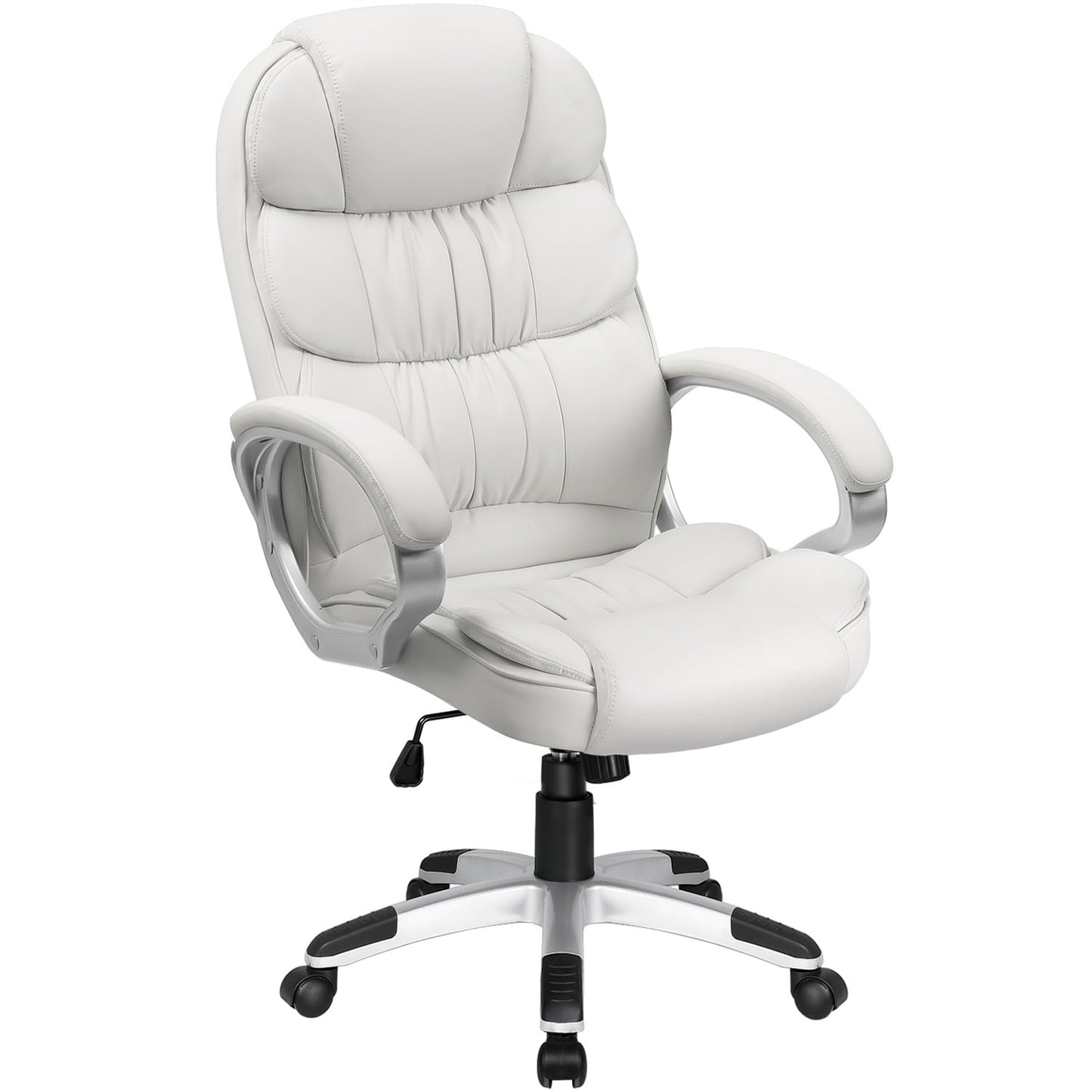 Furmax High Back Office Adjustable Ergonomic Desk Padded Armrests Executive PU Leather Swivel Task Chair with Lumbar Support